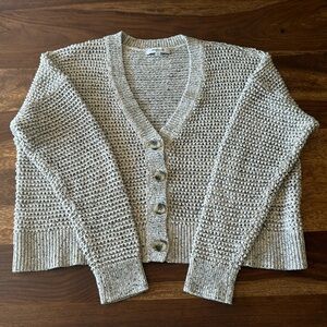 Madewell Light Gray Cropped Cardigan